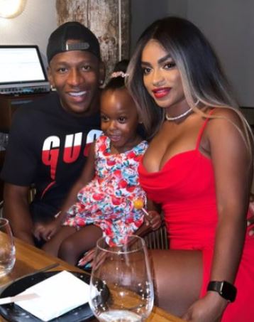 Pervis Estupinan with his girlfriend Irina Carabali Guerron and daughter
